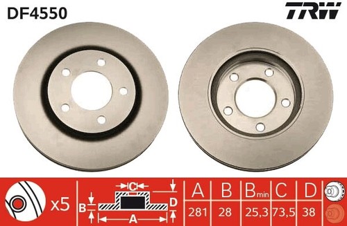 Trw df4550 brake discs 2x - trw, (2x