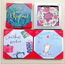 5 different Packs Hallmark Christmas Cards - Cat Wreath Presents Star Penguins