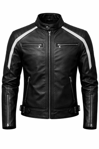 Men black white genuine - men's,