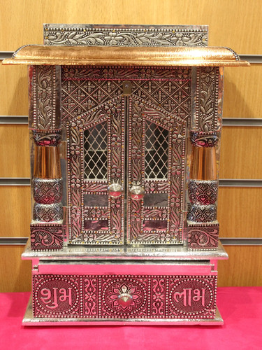 Oxidised silver mandir - silver, x