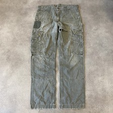 Carhartt Cargo Trousers Mens 34" Double Knee Workwear Pants, Green