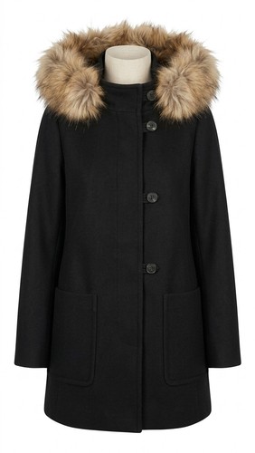 Zara black hooded coat - , with
