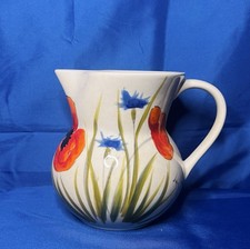 Nuova Ceramica Vicenza Jug / ihand-painted / Italian / poppy&cornflower pat VGC