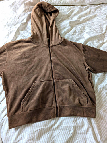 Brown fleece full zip - full,