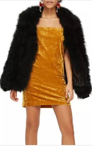 Topshop mustard velvet square - mustard,