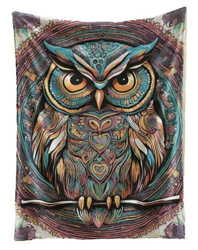 Enchanted owl fleece - fleece, blanket