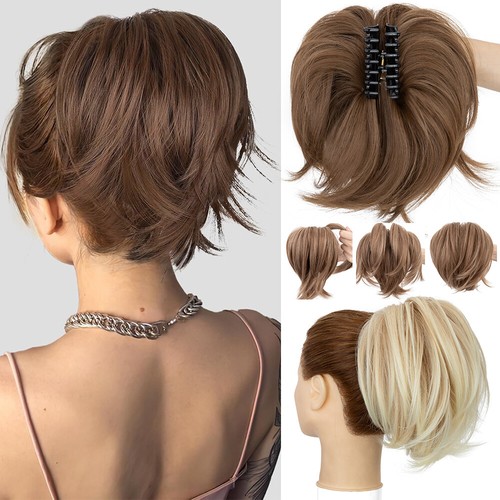 Messy ponytail bun real - messy,