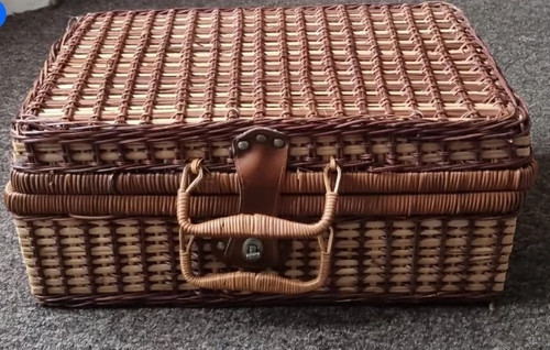 Wicker fitted picnic basket - wicker,