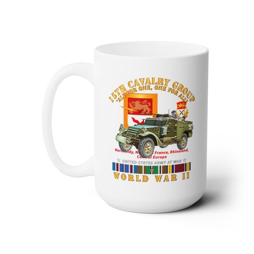 White mug 15th - cavalry, group
