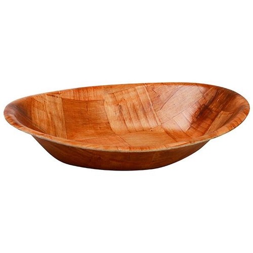 Wooden serving bowl woven - 4, x