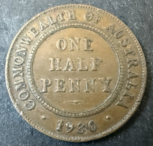 1930 half penny australian - half,