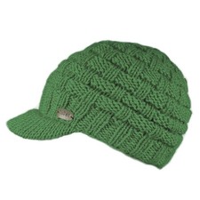 KuSan Wool Peaked Beanie Cap - Visor - Hand Made - One Size - Fleece Lined