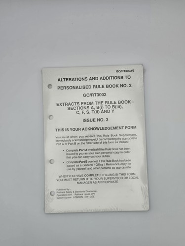 Railtrack rule book supplement - rule,