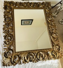Large 19th century Style Florentine carved giltwood and gesso wall mirror