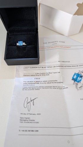 Blue topaz white gold - 9k,