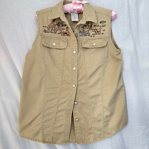 Vintage safari animal - , vest