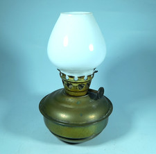 Vintage British Miniature Kelly  Pixie Nursery Oil Lamp; Brass Base, Glass Shade