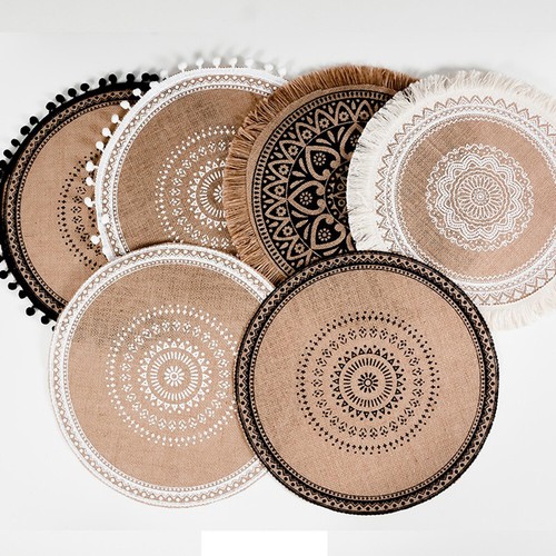 Round embroidery weaved - round,