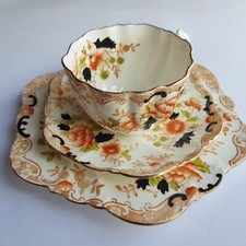 Antique Paragon Star trio tea cup saucer cake plate c1910 England hand painted