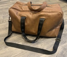 River Island Hold All . Nylon Shoulder Strap bag - Tan Leather. Vintage Look