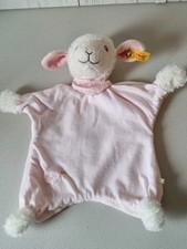 Steiff Sweet Dreams Lamb Baby Comforter Soft Toy Soother Pink Stipes 239632