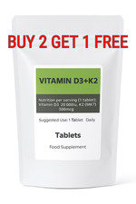 Vitamin D3 20,000iu + K2  500mcg Tablets High Strength Vitamin D3 K2 Capsules