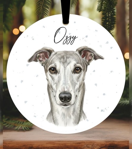 Greyhound christmas bauble - greyhound,