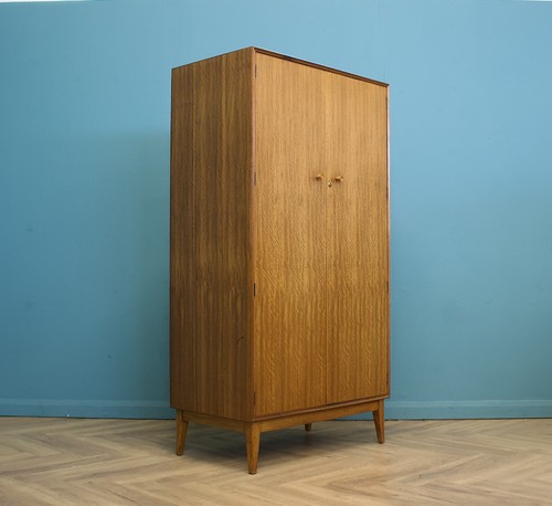 Mid century walnut wardrobe - century,