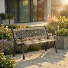 Wooden Garden Bench Cross 3