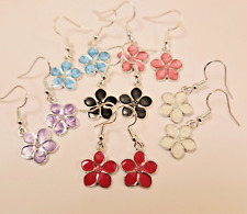 Pretty oil drop flower earrings in a choice of 6 different colours, gift, summer
