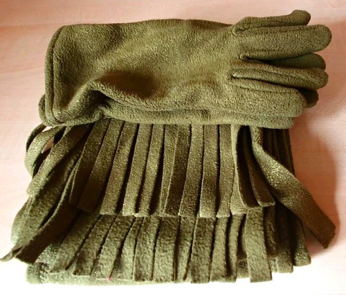 Frangi green fleece fringe - fleece,