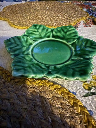 Vintage french barbotine - vintage, green