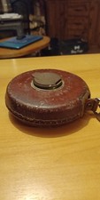 Vintage Rabone Chesterman Tape Measure Brass Leather 33ft/vintage tape measures