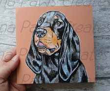 Black and Tan Coonhound Greetings Card, Funny Dog Card, Novelty Dog Birthday 