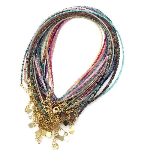 Faceted stone bead necklace - faceted,