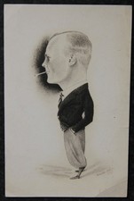 1926 Amies Milner Caricature Pencil Art on Card Well Dressed Man with Cigarette