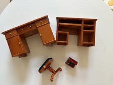 1/12 Dollhouse Miniature desk Wooden Toys Furniture Bundle 