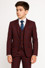 Boys Windowpane Check Suit
