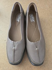 Hotter Gillian Womens Brown Leather Slip-on Shoes UK Size 4 Std