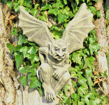 Winged stone gargoyle - stone,