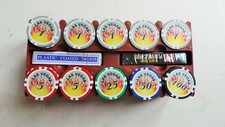198 LAS VEGAS POKER CHIPS WITH HOLDER AND 2 PACKS OF SEALED CARDS