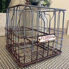 Vintage Metal Milk Crate