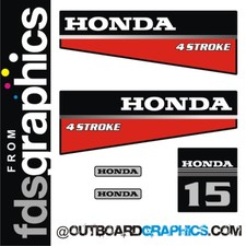 Honda 15hp 4 stroke (early 90's) outboard engine decals/sticker kit