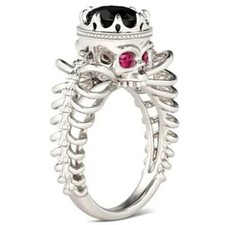 Skull ring 25ct oval black - skull,