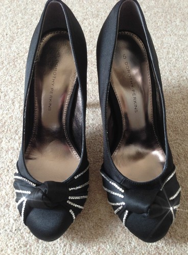 Ladies black satin crystal - satin,