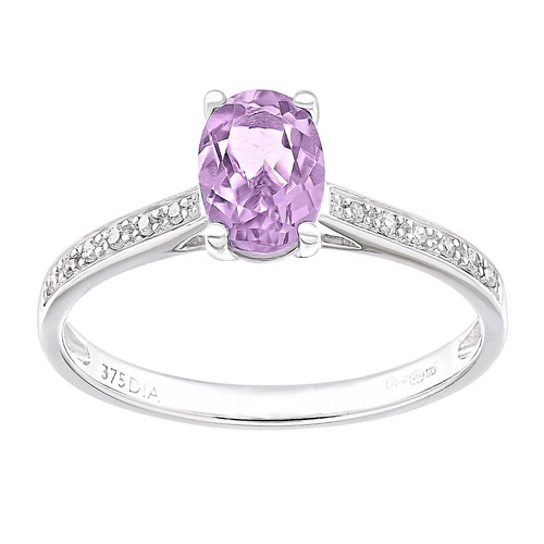 9ct white gold - gold, amethyst
