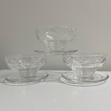 Stuart Crystal Dessert Prawn/ Fruit Cocktail bowls x 3 - Rd. 719538 - VGC 