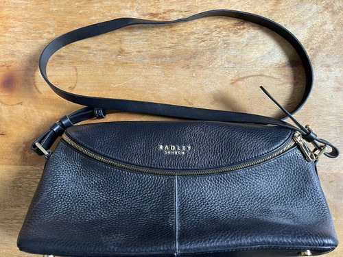 Radley black leather handbag - black,