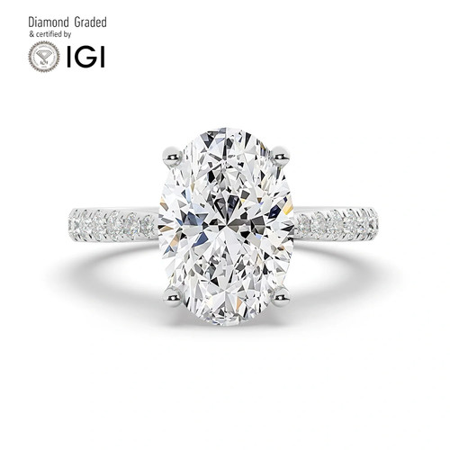 Oval diamond engagement ring - oval,