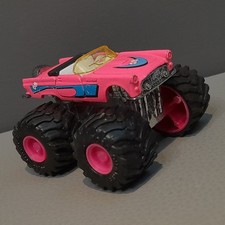 Neon Pink MONSTER TRUCK THUNDERBIRD CONVERTIBLE 1988 1:64 Road Champs 80s Toy